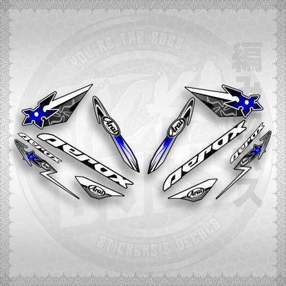 AEROX 155 V1 CUSTOM DESIGN ( ARAI NINJA BLADES ) STICKER DECALS By STICKABOSS
