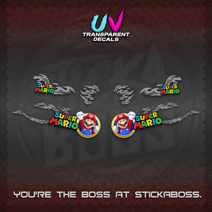 FAZZIO UV TRANSPARENT DECALS (FLAMES 02 SUPER-M MOTIF) STICKER KITS BY STICKABOSS