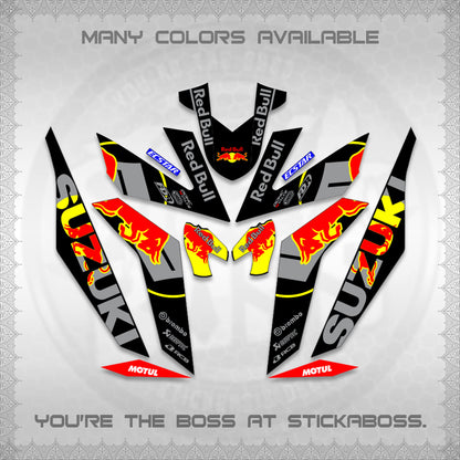 RAIDER 150 Fi DECALS (BULLREDS MOTIF)STICKER DECALS By STICKABOSS