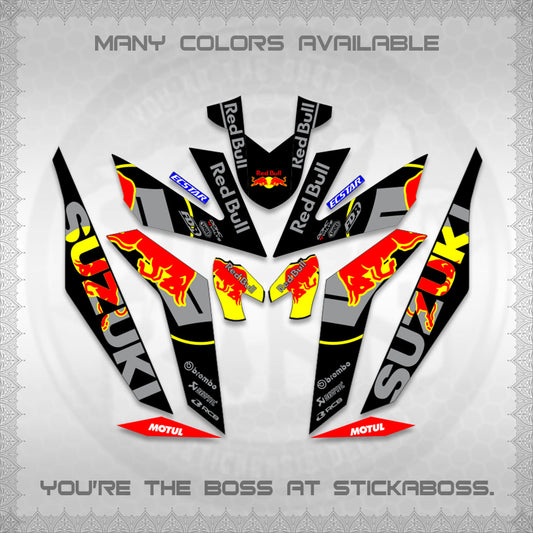 RAIDER 150 Fi DECALS (BULLREDS MOTIF)STICKER DECALS By STICKABOSS