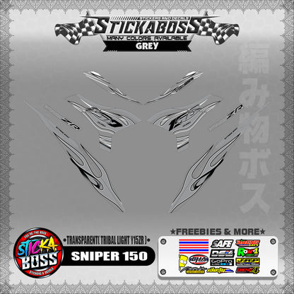 [ PREMIUM UV PRINT ] TRANSPARENT SNIPER 150 DECALS ( TRIBAL LIGHT Y15ZR )【WITH FREEBIES】