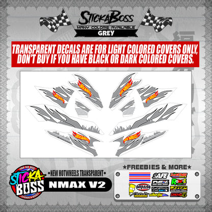 NMAX V2 DECALS ( NEW HOTWHEELS TRANSPARENT )【WITH FREEBIES】