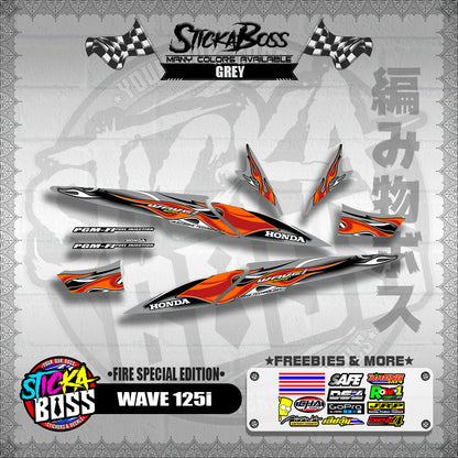 WAVE 125i DECALS ( FIRE SPECIAL EDITION )【WITH FREEBIES】