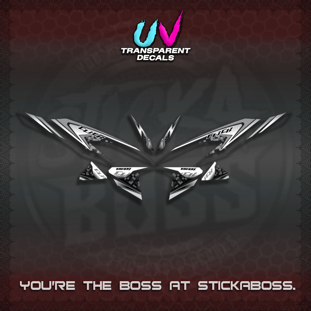CLICK V2 UV TRANSPARENT DECALS (125-150 TRIBAL VIETNAM)STICKER DECALS By STICKABOSS