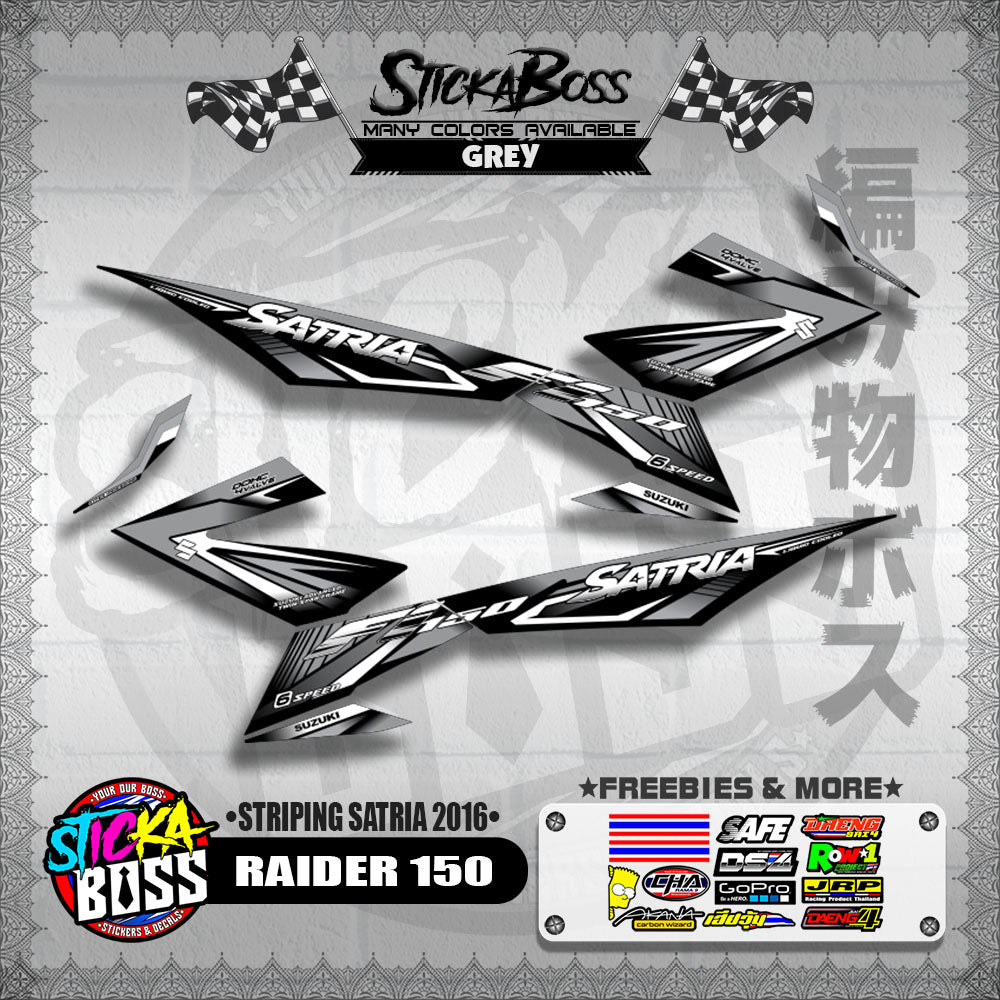 RAIDER 150 DECALS ( STRIPING SATRIA 2016 ) [ PREMIUM GLOSSY LAMINATED ]【WITH FREEBIES】