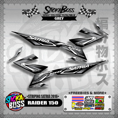 RAIDER 150 DECALS ( STRIPING SATRIA 2016 ) [ PREMIUM GLOSSY LAMINATED ]【WITH FREEBIES】
