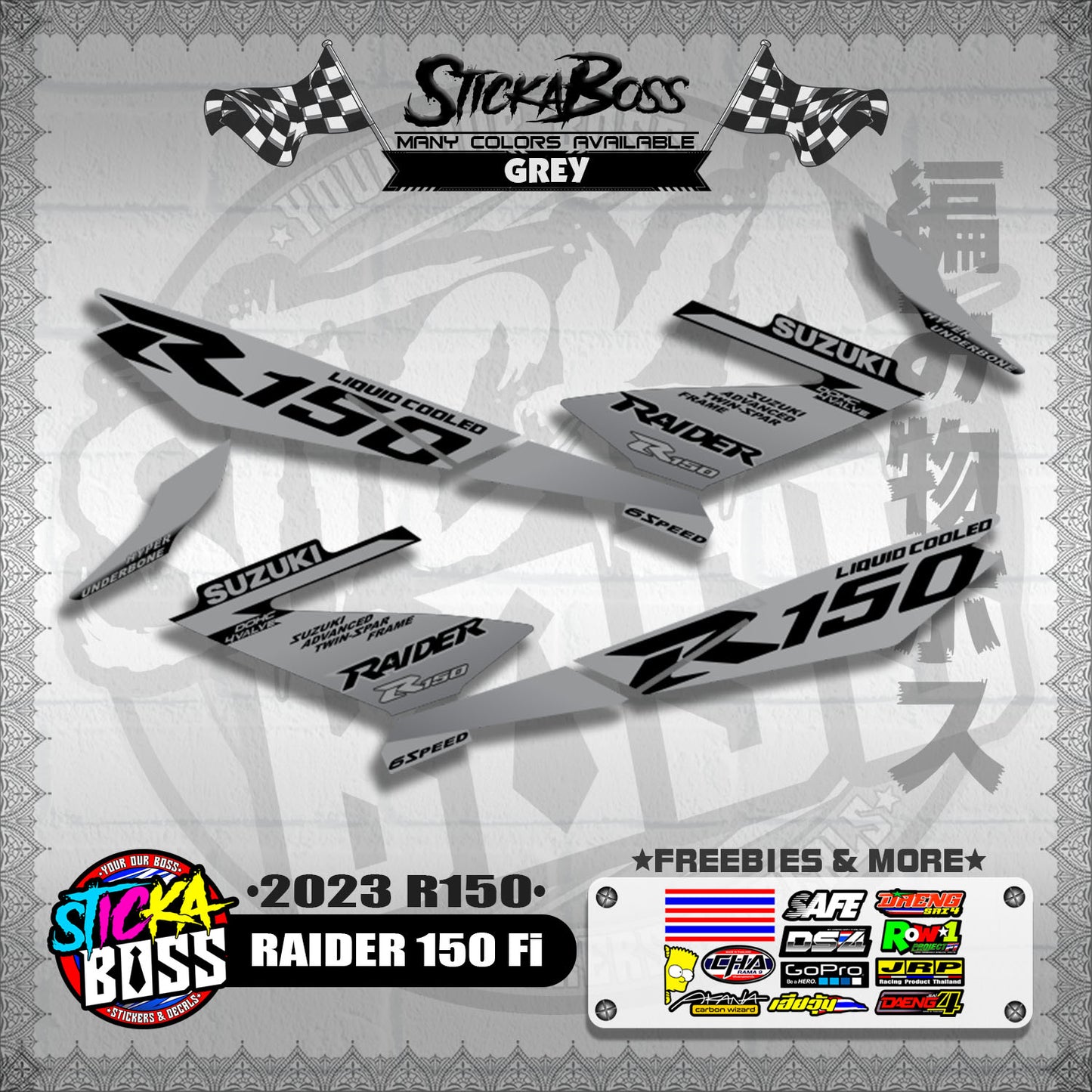 RAIDER 150 Fi DECALS ( 2023 R150 )【WITH FREEBIES】
