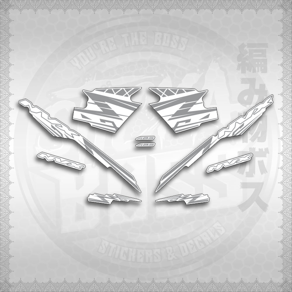 STICKER DECALS for AEROX V3 ALPHA TURBO INDO FOR WHITE (AV314ARV9SE) By STICKABOSS (SOFIE LAMINATED WATERPROOF)