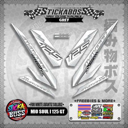 MIO SOUL I 125 GT STICKER DECALS ( FOR WHITE AVANTIZ SOLARIZ )【WITH FREEBIES】