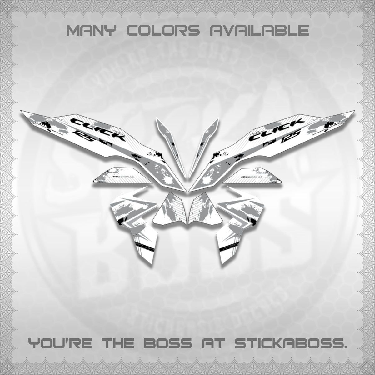 CLICK V3 MALAY FOR WHITE DECALS (HITAM STRIPING 03 MOTIF)STICKER DECALS By STICKABOSS