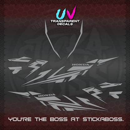 CLICK 125 V4 UV TRANSPARENT DECALS (2026 MINIMAL 001 DESIGN)STICKER DECALS By STICKABOSS