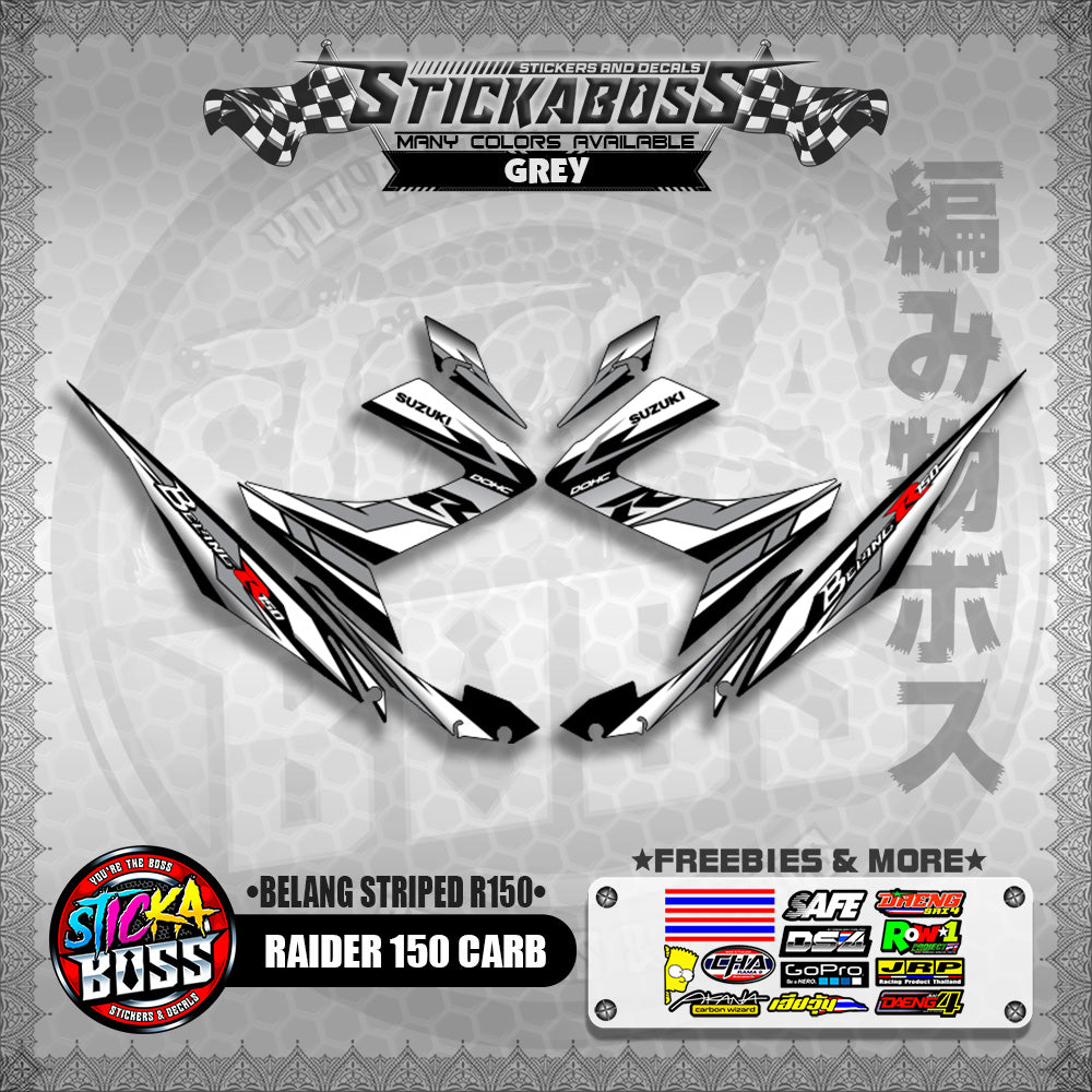 RAIDER 150 CARB STICKER DECALS ( BELANG STRIPED R150 )【WITH FREEBIES】