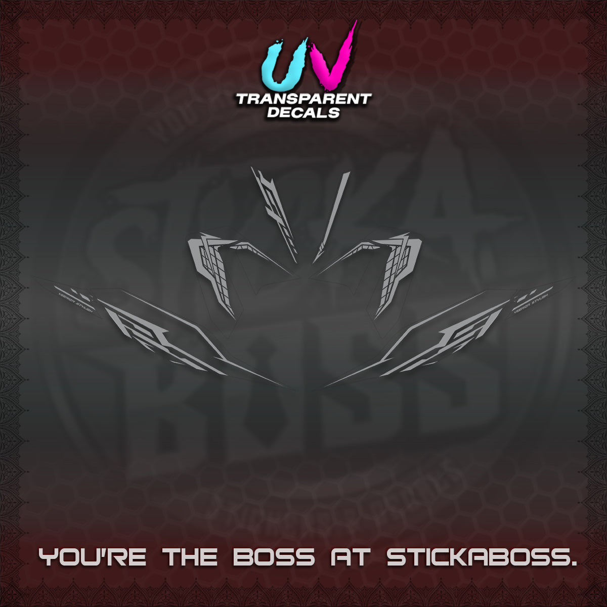 CLICK 125 V4 UV TRANSPARENT DECALS (2026 VEERIZA STYLISH DESIGN) STICKER DECALS By STICKABOSS