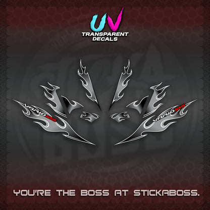 CLICK 125 V4 UV TRANSPARENT VARIO DECALS (2026 MOTIF FLAME 1 TONE)STICKER DECALS By STICKABOSS