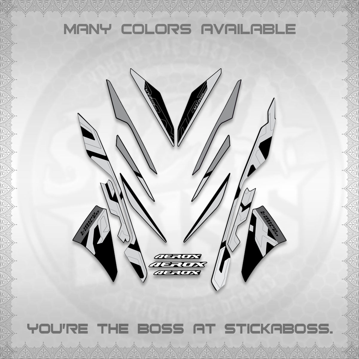AEROX V3 ALPHA TURBO STOCK DECALS (STOCK DESIGN 2026)STICKER DECALS By STICKABOSS