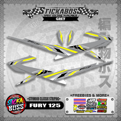 FURY 125 STICKER DECALS ( STFIM008 CLASSIC STRIPING )【WITH FREEBIES】