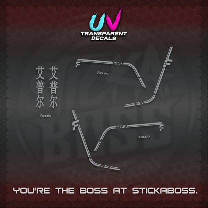 FAZZIO UV TRANSPARENT DECALS (2026 JAPAN LINES) STICKER KITS BY STICKABOSS