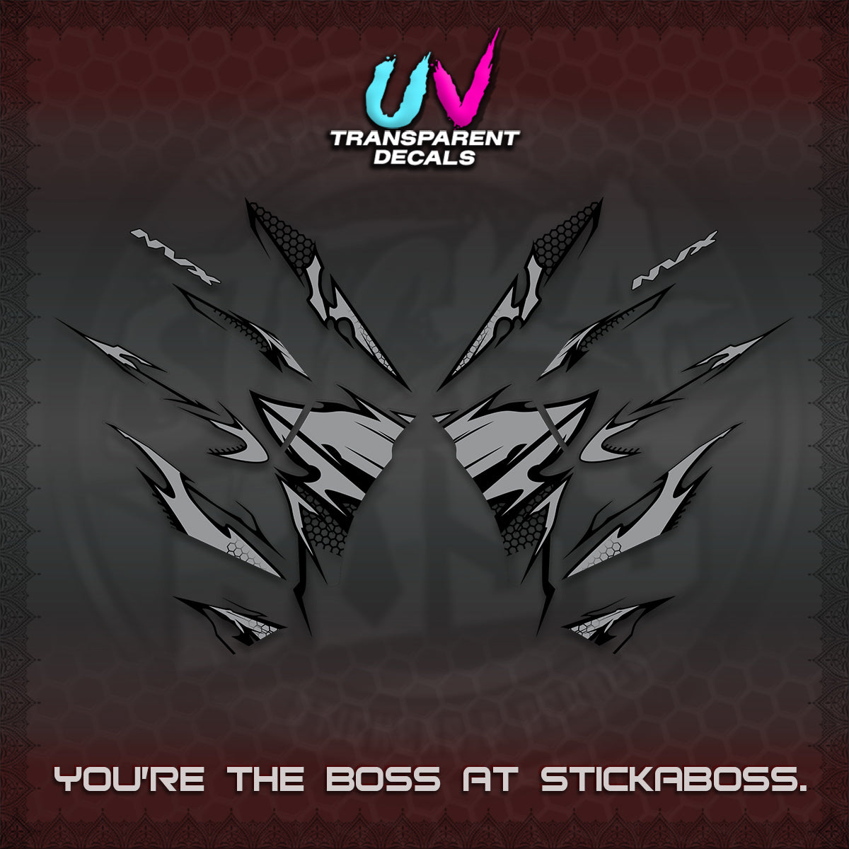 AEROX 155 V2 UV TRANSPARENT (VIETNAM STYLE-1 SPOT) FOR LIGHT COLORED COVER DECALS By STICKABOSS