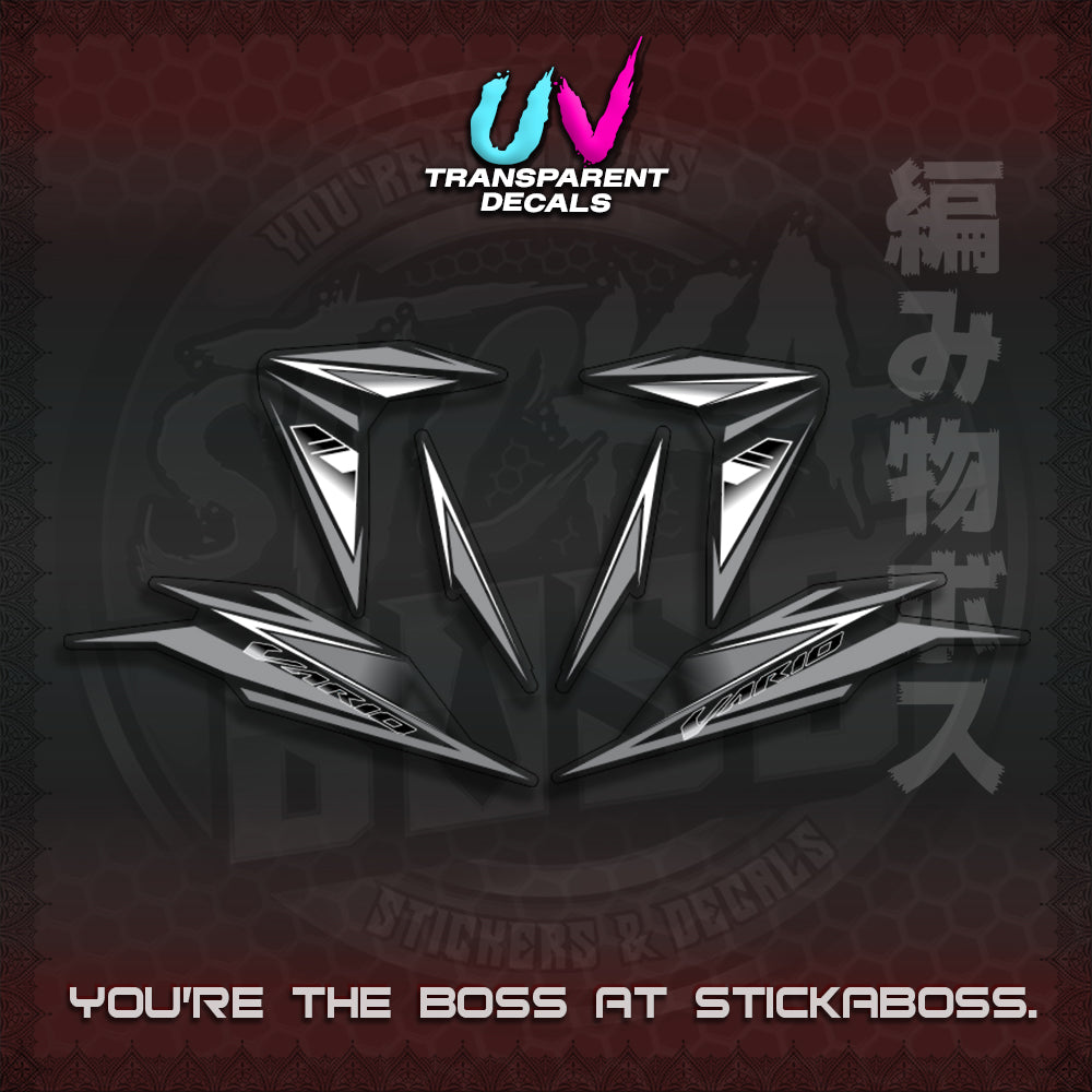 【PREMIUM UV PRINT】CLICK 125 V3 INDO CONCEPT ( TRANSPARENT SLASH BLADE VARIO ) STICKER DECALS By STICKABOSS