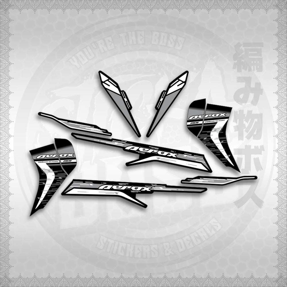 STICKER DECALS for AEROX 155 V2 (AV22124NESTEDMA) By STICKABOSS (SOFIE LAMINATED WATERPROOF)