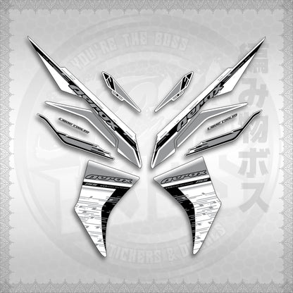 STICKER DECALS for AEROX V3 ALPHA TURBO INDO FOR WHITE (AV3NESTEDMA) By STICKABOSS (SOFIE LAMINATED WATERPROOF)