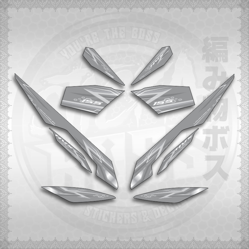 STICKER DECALS for AEROX V3 ALPHA TURBO INDO-MALAYSIAN (AV313SHSTED) By STICKABOSS (SOFIE LAMINATED WATERPROOF)