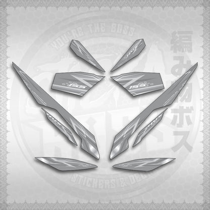 STICKER DECALS for AEROX V3 ALPHA TURBO INDO-MALAYSIAN (AV313SHSTED) By STICKABOSS (SOFIE LAMINATED WATERPROOF)