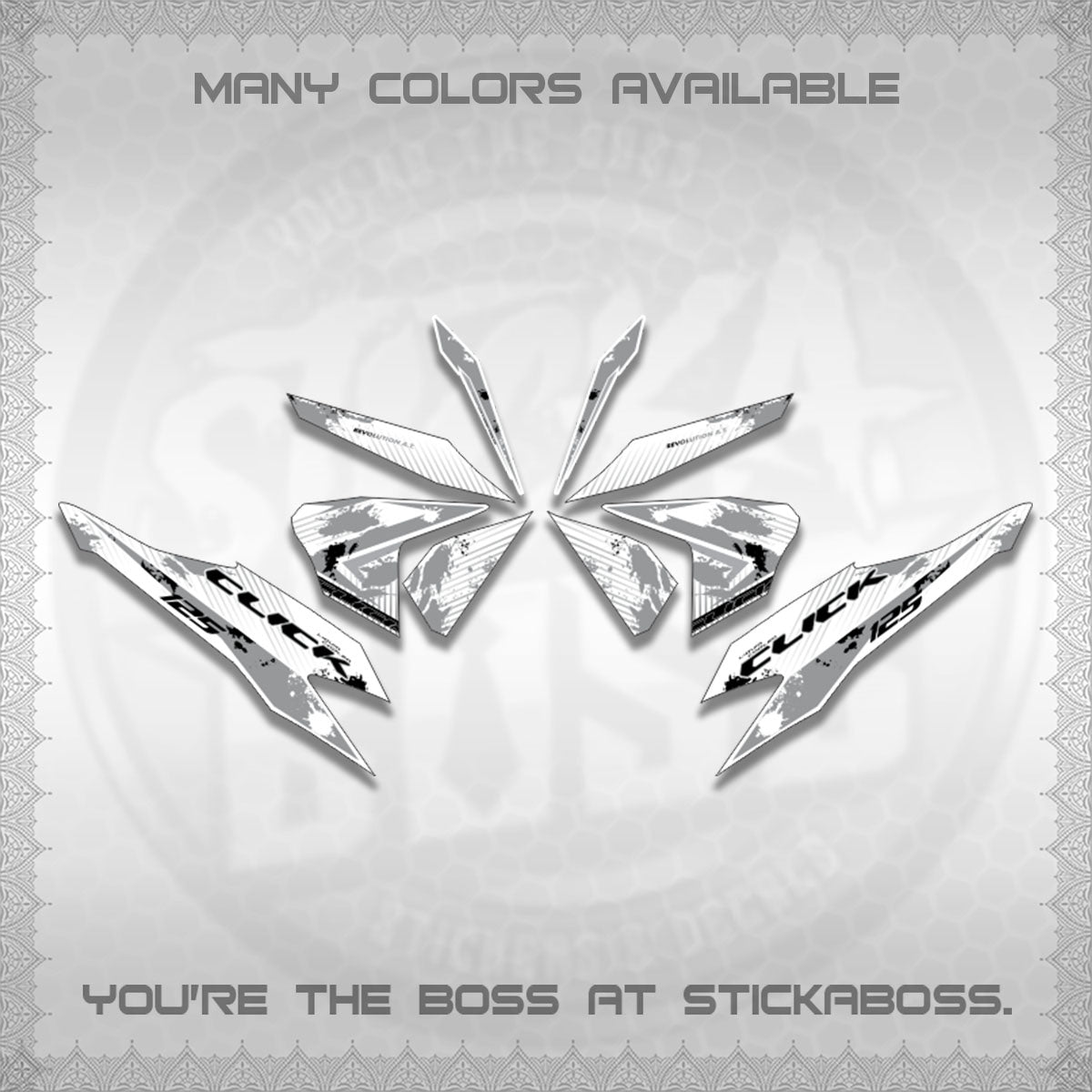 CLICK V2 MALAY FOR WHITE DECALS (HITAM STRIPING 03 MOTIF)STICKER DECALS By STICKABOSS