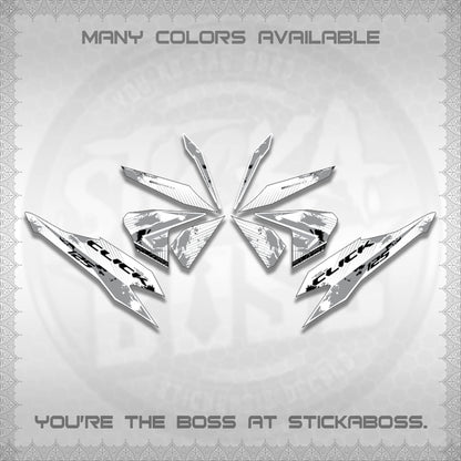 CLICK V2 MALAY FOR WHITE DECALS (HITAM STRIPING 03 MOTIF)STICKER DECALS By STICKABOSS