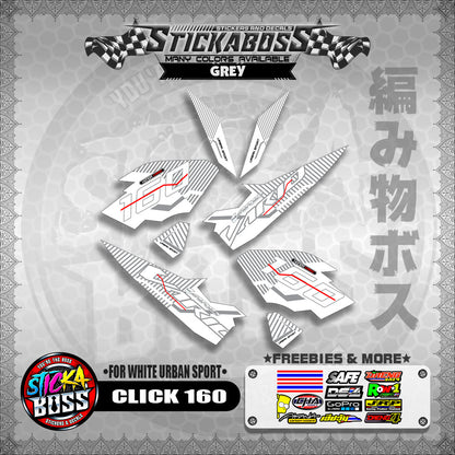CLICK 160 STICKER DECALS ( FOR WHITE URBAN SPORT )【WITH FREEBIES】