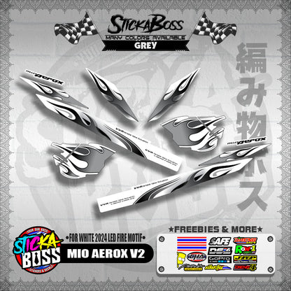 MIO AEROX V2 DECALS ( FOR WHITE 2024 LED FIRE MOTIF )【WITH FREEBIES】