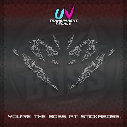 CLICK 125 V4 UV TRANSPARENT DECALS (2026 TRIBAL HEART DESIGN) STICKER KITS BY STICKABOSS