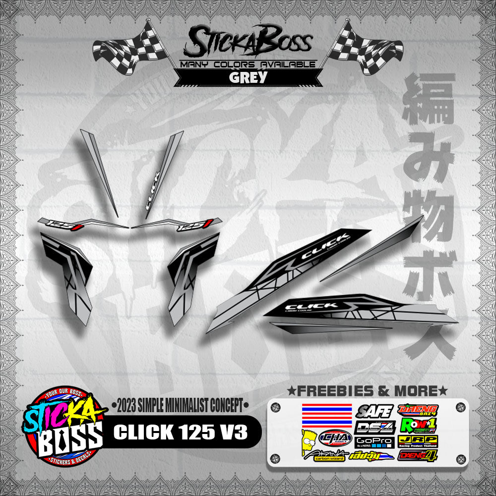CLICK 125 V3 DECALS ( 2023 SIMPLE MINIMALIST CONCEPT )【WITH FREEBIES】