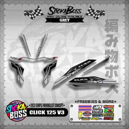 CLICK 125 V3 DECALS ( 2023 SIMPLE MINIMALIST CONCEPT )【WITH FREEBIES】