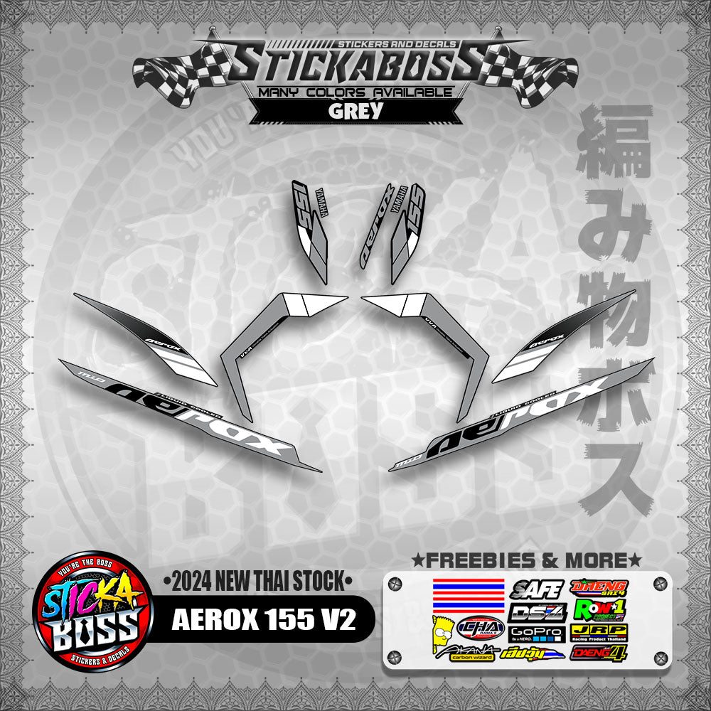 AEROX 155 V2 STICKER DECALS ( 2024 NEW THAI STOCK )【WITH FREEBIES】