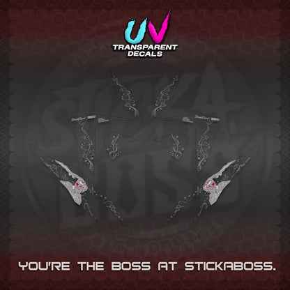 CLICK V2 UV TRANSPARENT DECALS (2026 2F2F SWIRL DESIGN) STICKER KITS BY STICKABOSS