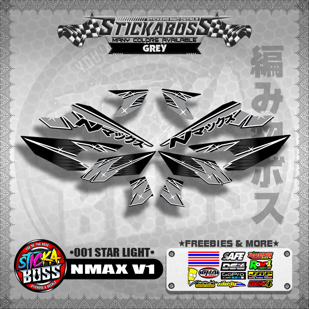 NMAX V1 STICKER DECALS ( 001 STAR LIGHT )【WITH FREEBIES】