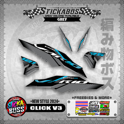 CLICK V3 MALAYSIAN CONCEPT STICKER DECALS ( NEW STYLE 2024 )【WITH FREEBIES】