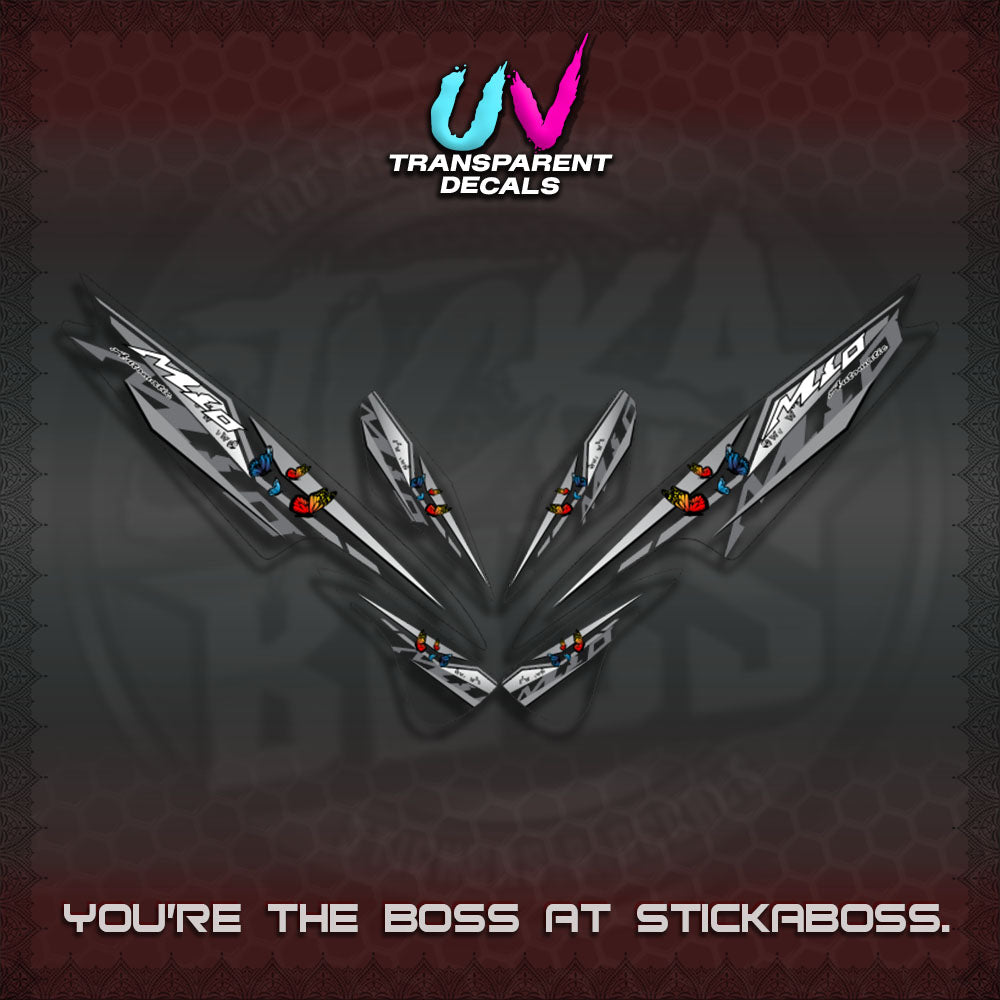 【PREMIUM UV PRINT】TRANSPARENT  MIO SPORTY/SMILE DECALS (BUTERFLY V6 DESIGN)By STICKABOSS