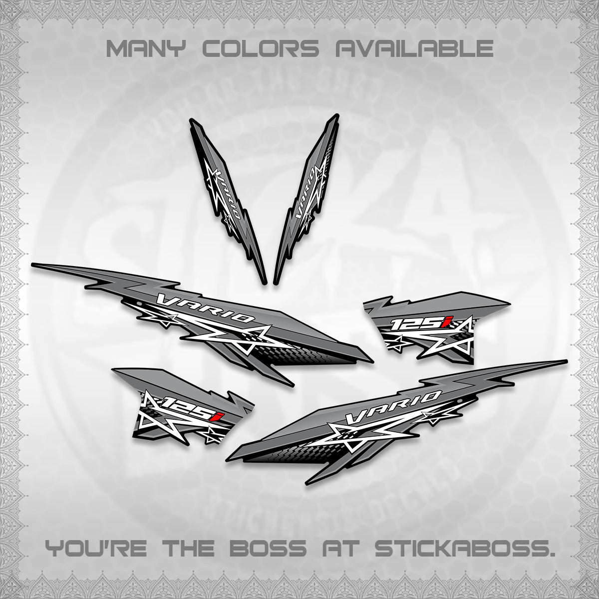 CLICK V2 INDO VARIO DECALS (A0002 STAR DESIGN)STICKER DECALS By STICKABOSS