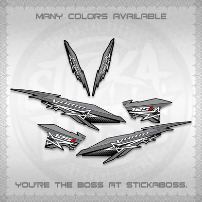 CLICK V2 INDO VARIO DECALS (A0002 STAR DESIGN)STICKER DECALS By STICKABOSS