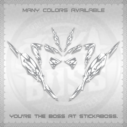 CLICK 125 V4 VARIO FOR WHITE DECALS (2026 TRIBAL LIGHTNING DESIGN) STICKER KITS BY STICKABOSS