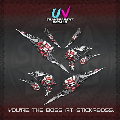 BEAT FI V3 UV TRANSPARENT DECALS (2026 NEW RCB 2.0 DESIGN) STICKER KITS BY STICKABOSS
