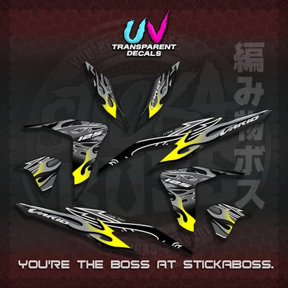 CLICK 125 V2 MALAY CONCEPT ( TRANSPARENT TRIBAL X FIRE CUSTOM ) STICKER DECALS By STICKABOSS