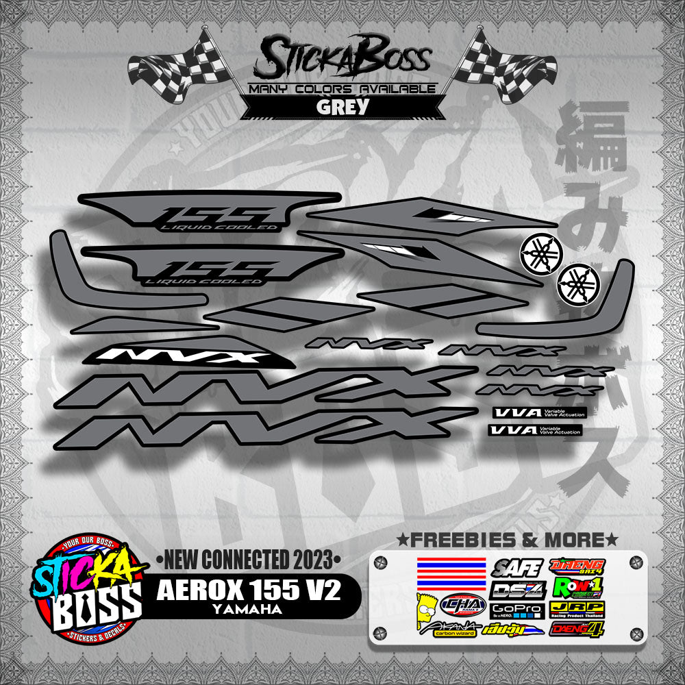AEROX 155 V2 DECALS ( NEW CONNECTED 2023 )【WITH FREEBIES】