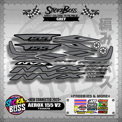 AEROX 155 V2 DECALS ( NEW CONNECTED 2023 )【WITH FREEBIES】