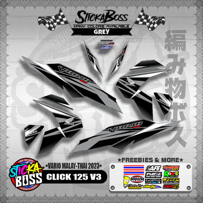 CLICK 125 V3 DECALS ( VARIO MALAY-THAI 2023 )【WITH FREEBIES】