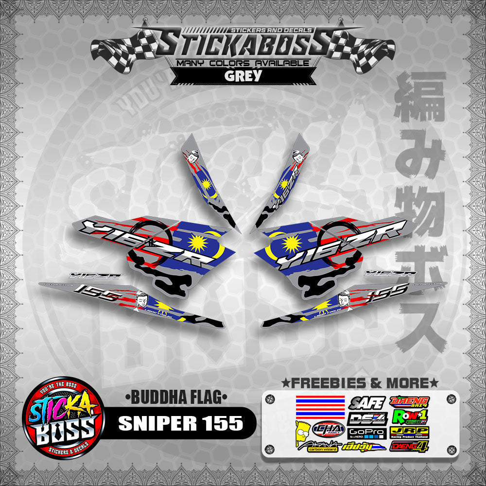 SNIPER 155 MALAYSIAN STICKER DECALS ( BUDDHA FLAG )【WITH FREEBIES】