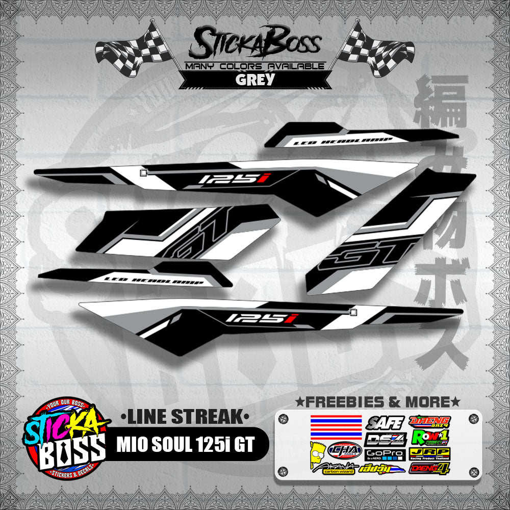 MIO SOUL 125i GT DECALS ( LINE STREAK )【WITH FREEBIES】