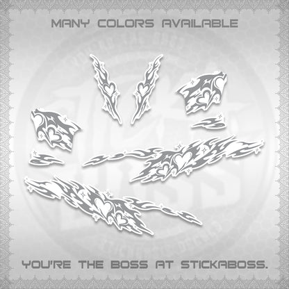 CLICK 125 V2 FOR WHITE DECALS (2026 TRIBAL HEART DESIGN) STICKER KITS BY STICKABOSS
